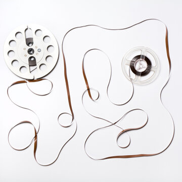 Two reels and tape on white