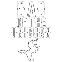 dad of the unicorn mens premium unicorn design Coloring book animals vector illustration