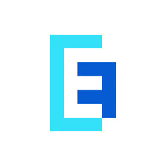 E logo letter EF vector icon illustrations