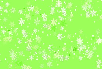 Light Green, Yellow vector texture with colored snowflakes.