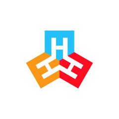 E logo letter EH vector icon illustrations