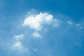 Blue sky with white cloud. The summer heaven is colorful clearing day Good weather and beautiful nature in the morning.