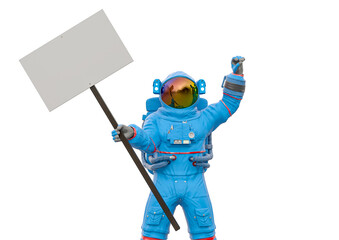 astronaut is protesting in white background