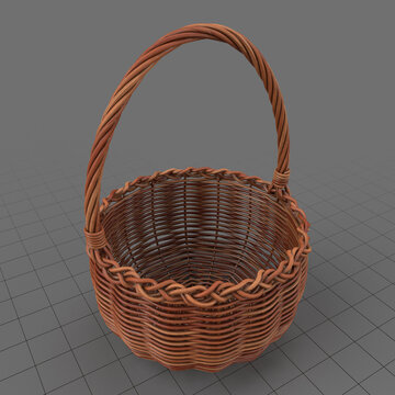 Round Wicker Basket With Handle