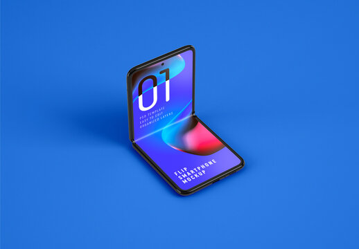 Folding Smartphone Mockup for App UI and Mobile Design