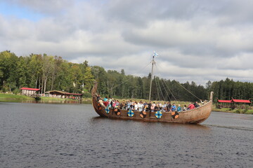 famous tourist complex with castle boats and lots of ancient sutff