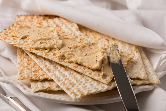 Matzah with Vegetable Spread for Passover