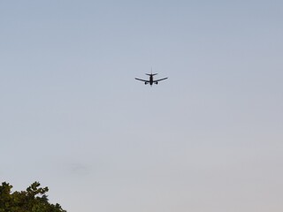 airplane flying sky above wings