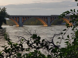 bridge water river sports vacation family kayak canoe city