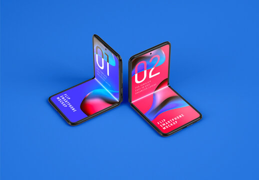 Folding Smartphone Mockup for App UI and Mobile Design
