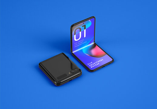Folding Smartphone Mockup for App UI and Mobile Design
