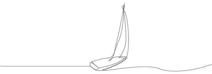 Kontinuierliche Linienzeichnung des Segelboots © Smart Future