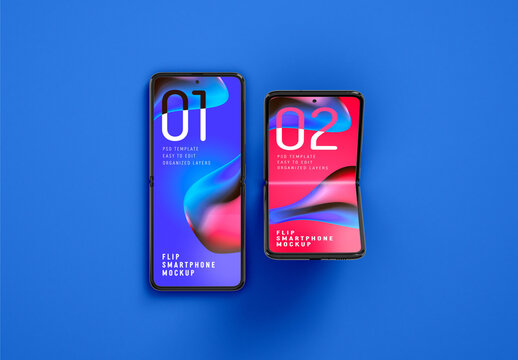 Folding Smartphone Mockup for App UI and Mobile Design