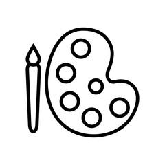 Icono de pincel de pintura en estilo plano. Ilustración de vector de paleta sobre fondo blanco aislado. Concepto de negocio de instrumentos de pintor.