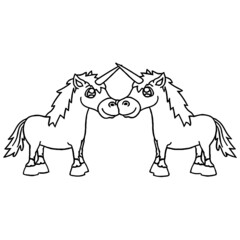 love couple couple 2 friends kiss unicorn wish rai mens premium unicorn design Coloring book animals vector illustration