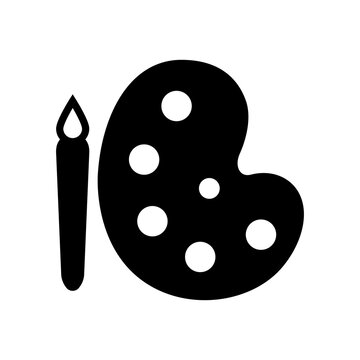 recommend clip art: Icono de pincel de pintura en estilo plano. Ilustración de vector de paleta sobre fondo blanco aislado. Concepto de negocio de instrumentos de pintor.