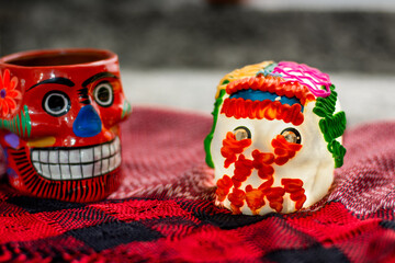 A day of the dead sugar skull offering dia de muertos