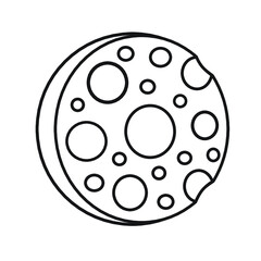 Clip Art Line art illustration of a crater planet