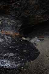 Interior of a sea cave Tregardock Beach Cornwall