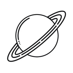clip art line art of a ringed planet