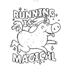 running is magical unicorn tshirt gift unicorn design unisex tie dye unicorn design Coloring book animals vector illustration