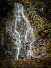Long exposure picture of Veu da Noiva waterfall, Sao Miguel island, Azores, Portugal