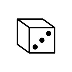 Icono de dado. Concepto de casinos y juegos de apuestas. Ilustración vectorial aislada en fondo blanco