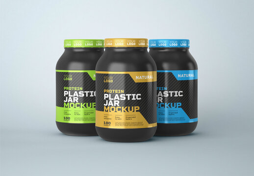 Food Supplement Plastic Jar Mockup for Design and Branding Projects