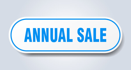 annual sale sign. rounded isolated button. white sticker