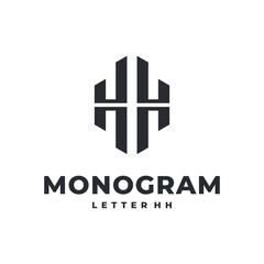 Obraz premium H logo vector modern simple geometric design with white background