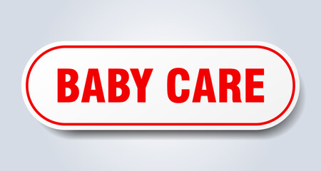 baby care sign. rounded isolated button. white sticker