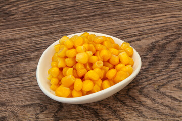 Sweet corn seeds in the bowl