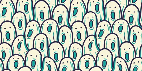 Pattern with horrible ghost for halloween holiday