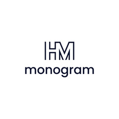 monogram logo vector with letters H and M design