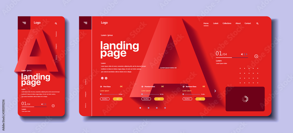 Aufkleber modern flat web design in responsive website and app. vector illustration. volume letter a in the ba