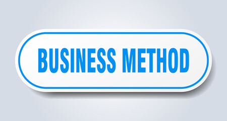 business method sign. rounded isolated button. white sticker