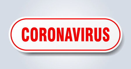 coronavirus sign. rounded isolated button. white sticker