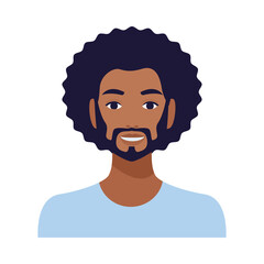 afro man with beard avatar character