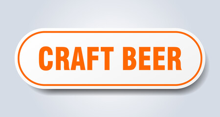 craft beer sign. rounded isolated button. white sticker