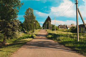 Village road in summer