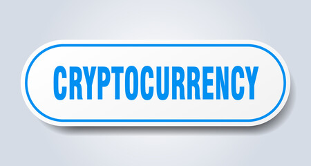 cryptocurrency sign. rounded isolated button. white sticker