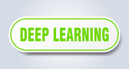 deep learning sign. rounded isolated button. white sticker