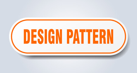 design pattern sign. rounded isolated button. white sticker