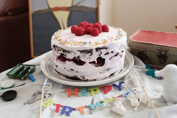 vegan chocolate raspberry cake