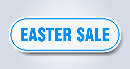 easter sale sign. rounded isolated button. white sticker