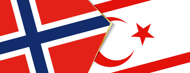 Norway and Northern Cyprus flags, two vector flags.