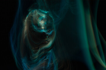 Photo picture drawn with light, modern creative art