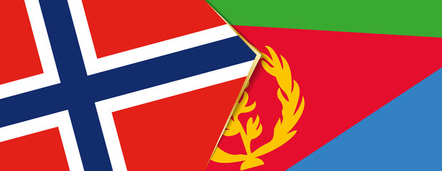 Norway and Eritrea flags, two vector flags.