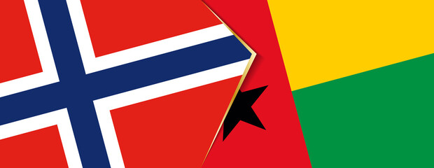 Norway and Guinea-Bissau flags, two vector flags.