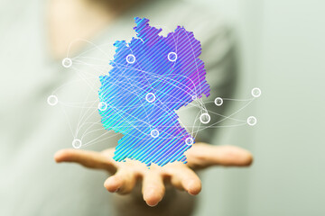 state germany map digital outline silhouette